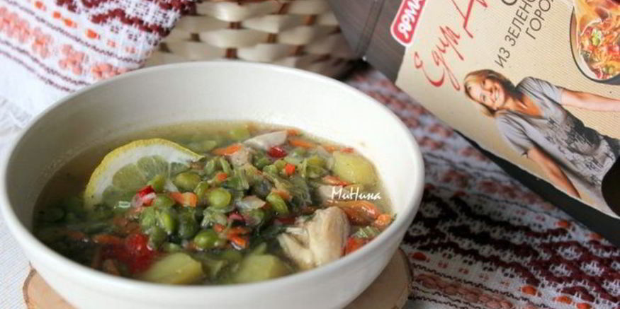 Рецепт супа из зеленого горошка на курином бульоне