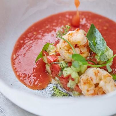 Гаспачо с креветками