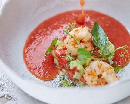 Гаспачо с креветками