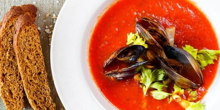 Рецепт гаспачо с мидиями