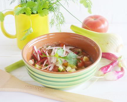 Гаспачо с редисом и фенхелем