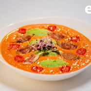 Рецепт Гладкого супа с томатами черри и мятным горошком