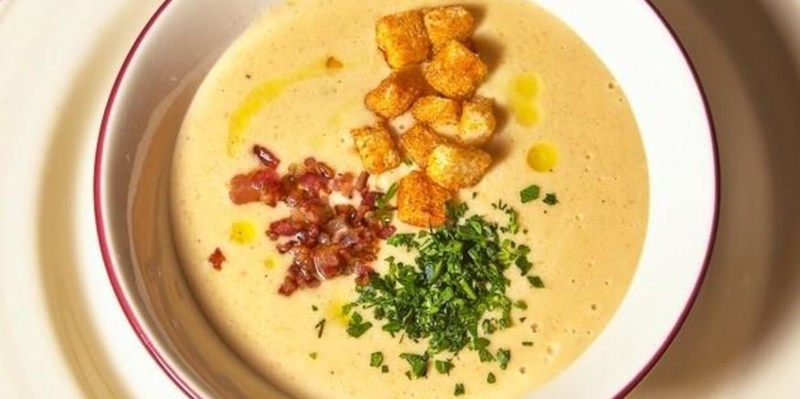 Рецепт горохового крема суп с беконом