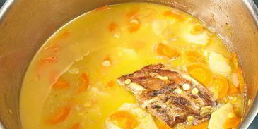 гороховый крем суп с беконом