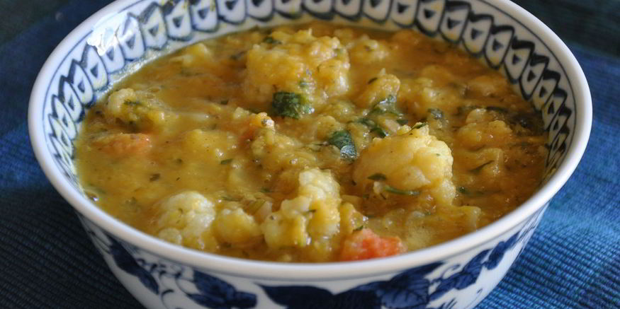 Рецепт горохового супа с картофелем и цветной капустой