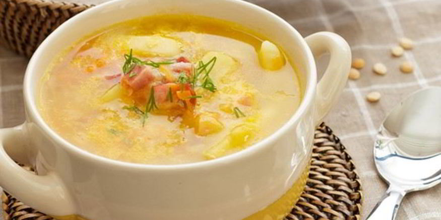 Рецепт горохового супа с копчеными крылышками