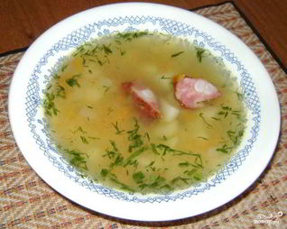 Гороховый суп с копчеными ребрышками в мультиварке