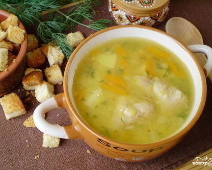 Гороховый суп с курицей в мультиварке