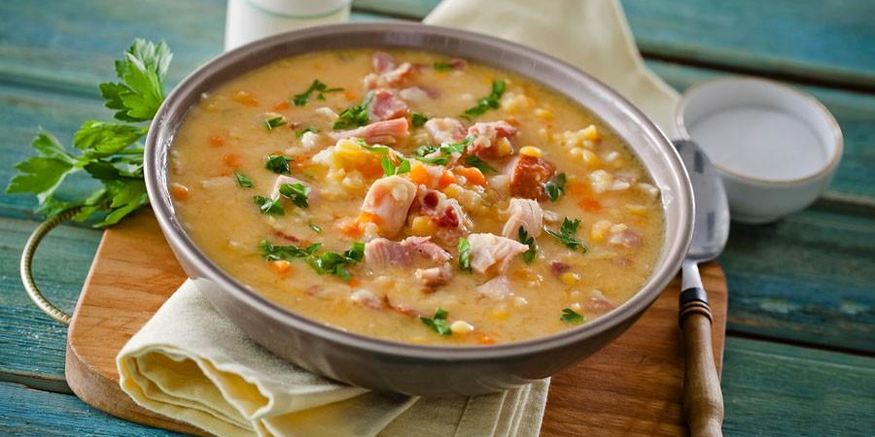 Рецепт горохового супа с мясом в мультиварке