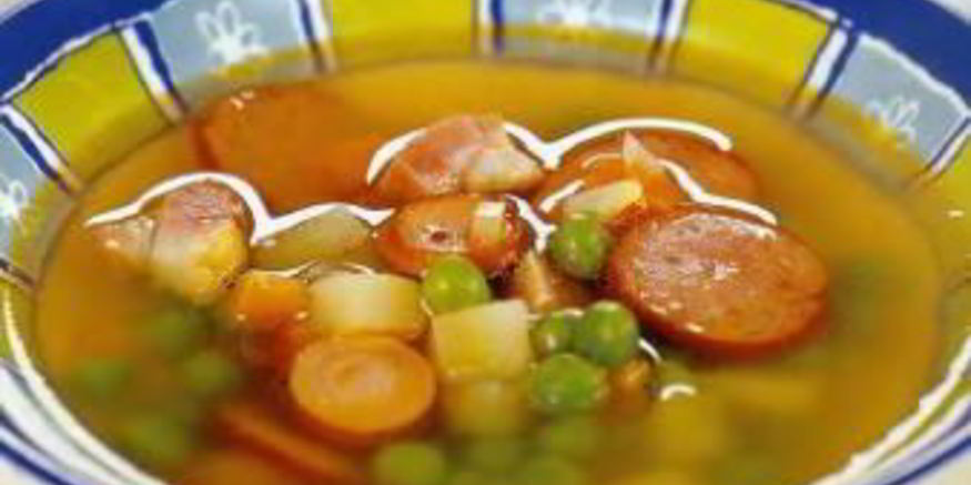 Рецепт горохового супа с сосисками