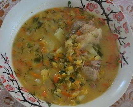 Гороховый суп со свининой в мультиварке