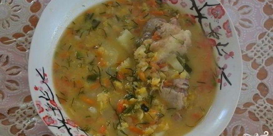 Рецепт горохового супа со свининой в мультиварке