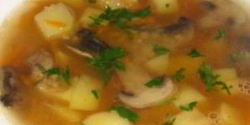 суп гороховый с грибами