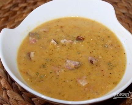 Суп гороховый с копченостями