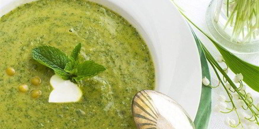 Рецепт свежего горохово-мятный суп