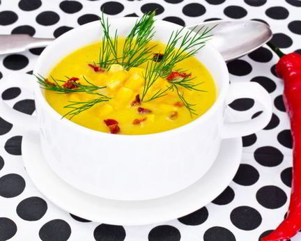 Ямайский кукурузно-гороховый острый суп со специями