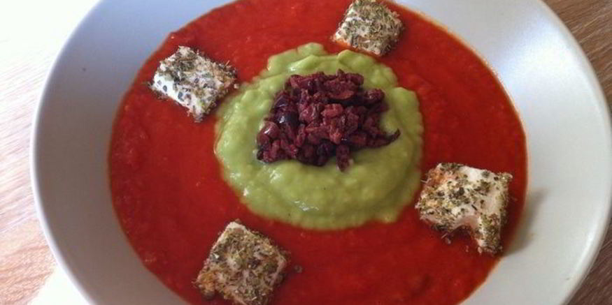 Рецепт греческого холодного супа-пюре с маслинами