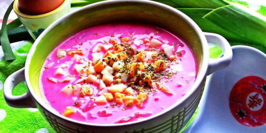 Рецепт холодника на кефире с маринованной свеклой