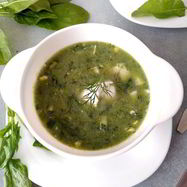 Рецепт Холодника на квасе со шпинатом