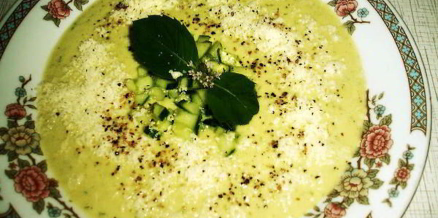 Рецепт холодного кабачково-огуречный суп