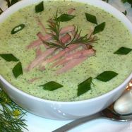 Рецепт Холодного огуречного супа с фасолью и ветчиной