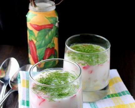 Холодный суп окрошка