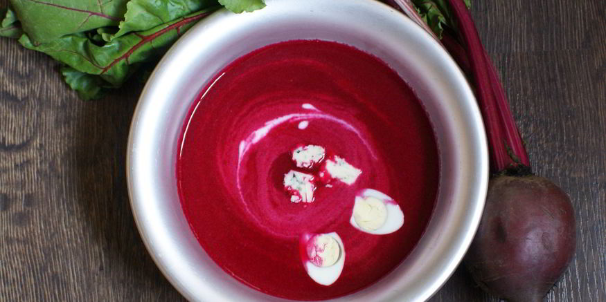 Рецепт холодного свекольного крема-супа с горгонзолой