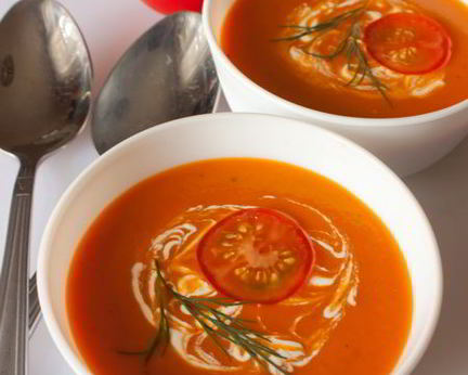 Холодный томатный суп со специями
