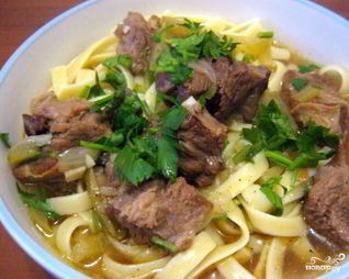 Лагман из говядины по-узбекски