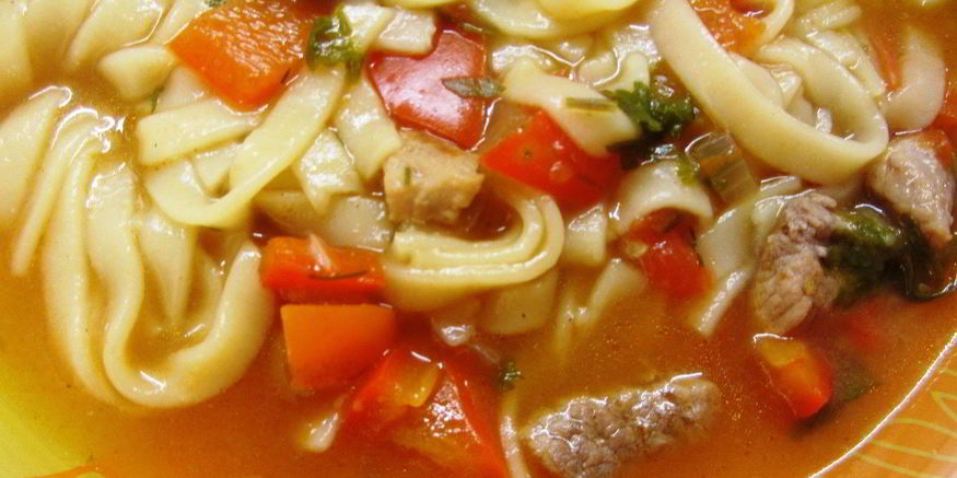 Рецепт лагмана на телячьем бульоне