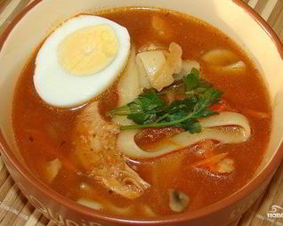 Лагман с грибами