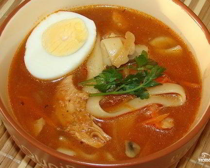 Лагман с грибами