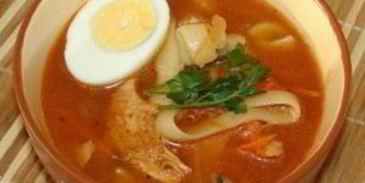 лагман с грибами