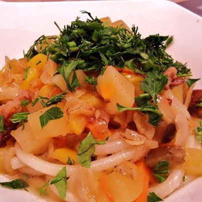 Лагман с кабачками