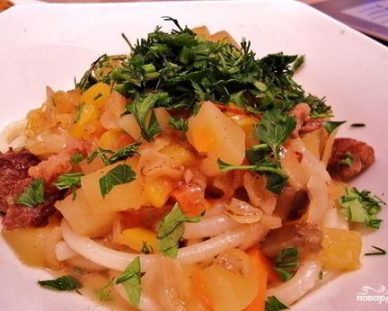 Лагман с кабачками