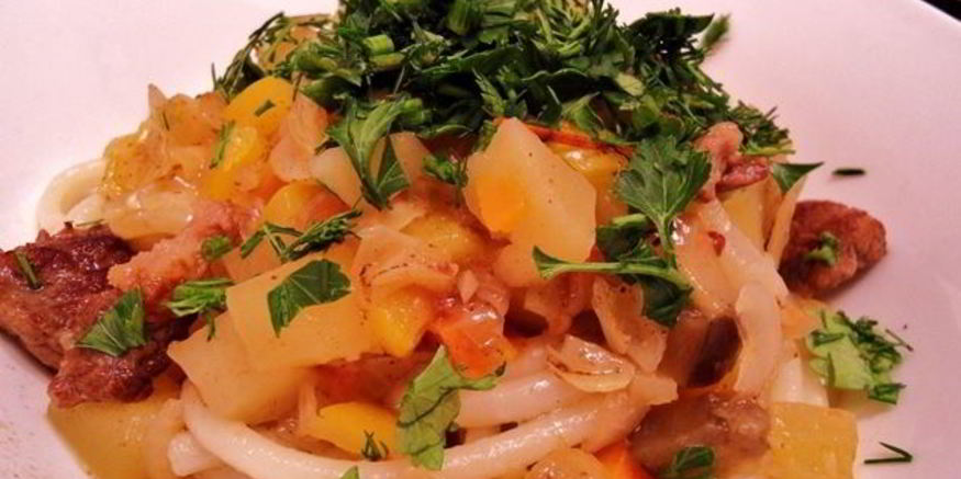 Рецепт лагмана с кабачками