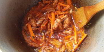 лагман с тянутой лапшой