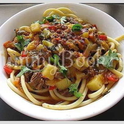 Лагман со спагетти