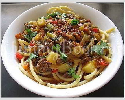 Лагман со спагетти