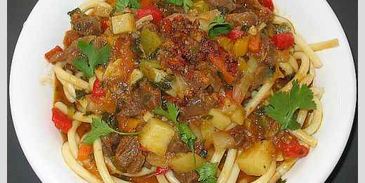 лагман со спагетти