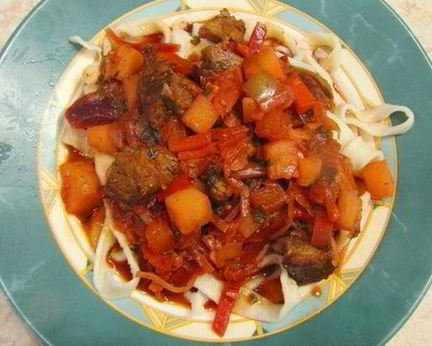 Узбекский Лагман с настоящей домашней лапшой