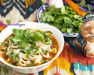 Узбекский лагман жареный