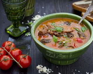 Молочный суп из баклажанов с грибами