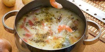 молочный суп с морепродуктами