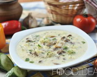 Молочный суп с овощами