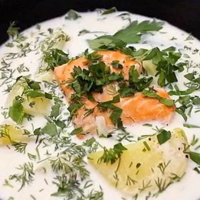 Молочный суп с рыбой