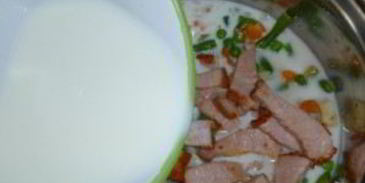 сырно-молочный суп с овощами