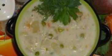 сырно-молочный суп с овощами