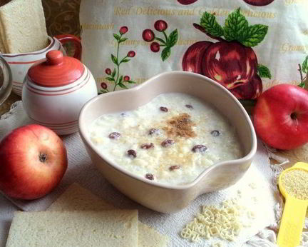 Ванильно-молочный суп с кускусом