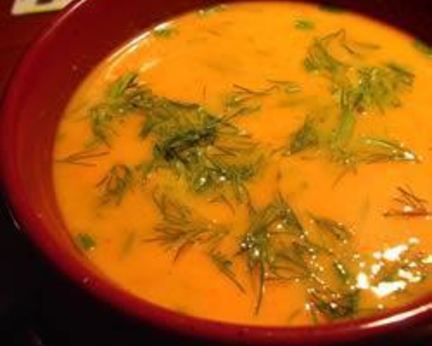 Морковный суп с укропом